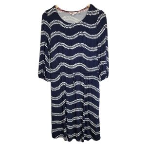 𝅺BODEN three quarter sleeve Knee length Casual Soft waist tie Size 8